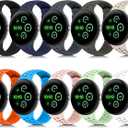 Sport Bands Compatible for Google Pixel Watch 4/3/2/1 41mm 45mm, Breathable Wristband Replacement Soft Silicone Strap for Women Men