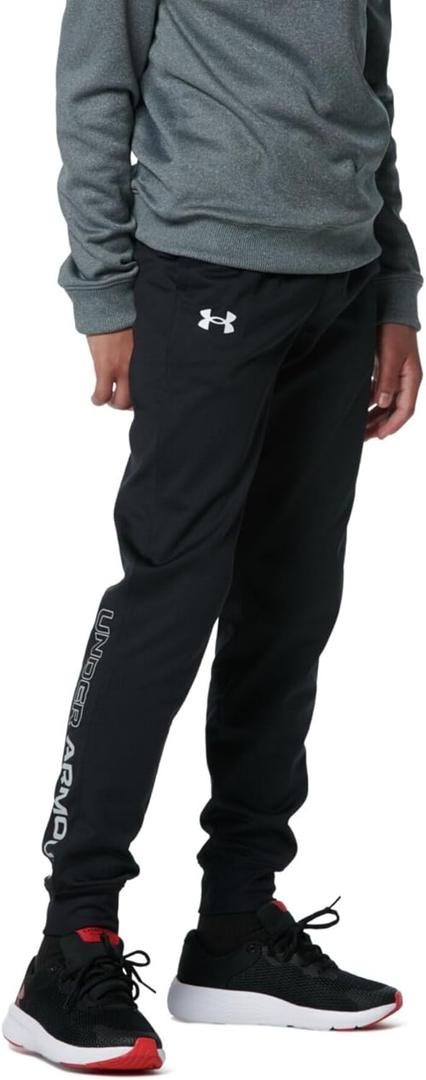 Under Armour Boys' Brawler 2.0 Tapered Pants (X-Small, Black (001)/White)