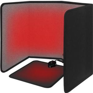 Portable Electric Panel with Heated Foot Mat - 300W Foldable Space Heater Under Desk Indoor - Foot Control with Thermostat/Timer/Digital Display- Warmer Floor Mat, for Home Bedroom Office