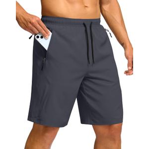 G Gradual Men's Hiking Shorts 7"/9" Lightweight Athletic Shorts for Men Quick Dry Stretch Casual Shorts with 3 Zipper Pockets (9XL, Black)