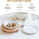Havniva Elevated Cat Bowls, Ceramic Cat Food Bowl Whisker Friendly Cat Dishes, Kitten Food & Water Bowl with Two Heights Stand, Anti-Slip Raised Cat Food Plates