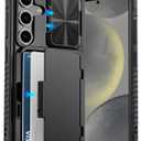 ATATOO for Samsung Galaxy S24 Case Wallet, Built-in Card Holder(Store 4-5 Cards) & Slide Camera Cover & Kickstand, Military Grade Protection, Rugged Silicone Case for Galaxy S24 6.2" 2024, Black