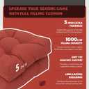 Outdoor Chair Cushions, Outdoor Cushions, Patio Chair Cushions, Indoor Full-Length Ties for Non-Slip Support, Premium Comfortable Thick Fiber, Set of 2 (Red, 17x17 Inch)