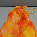 SHENHE Women's Summer Halter Sunset Dress Loose Pleated Backless Beach Short Sundress,Xsmall