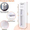 ShellKingdom Toilet Paper Holder Stand, Bathroom Storage Cabinet with Doors and Shelves, Slim Storage Cabinet for Bathroom Small Spaces Corner Shelf Organizer - White