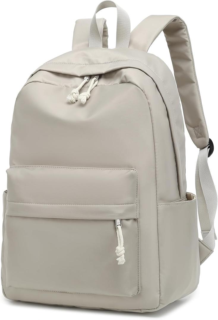School Backpack for Teen Girls Women Laptop Backpack College Bookbags Middle School Travel Work Commuter Back Pack (Grayish Brown)