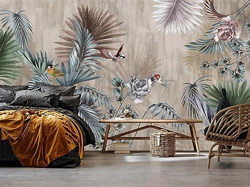 Dslbz Flower Bird Plant Wall Mural Wallpaper for Bedroom 98" x 71"(W x H)