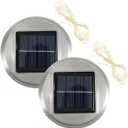 POPETPOP Solar Jar Lid Light Cover 3.54 Inch Solar Led Lid for DIY Hanging Lanterns Outdoor Garden Patio Yard Decorative Jar Lights Set of 2
