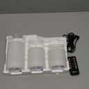 Rechargeable Flameless Glass Pillar CandlesGifts for WomenSet of 3, Realistic Flickering LED Light,Remote & Timer, USB-Rechargeable, Ideal for Living Room, Bedroom & Holiday Dcor (White Glass -Droplet)