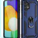 2 x for Galaxy A13 LTE 4G Case,(NOT for 5G) with Screen Protector,[Military Grade] 16ft. Drop Tested Cover with Magnetic Kickstand Car Mount Protective Case for Galaxy A13 4G, Blue