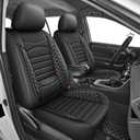 Custom Seat Covers for Toyota RAV4 2019 2020 2021 2022 2023 2024 2025 Hybrid,LE,XLE,XLE Premium,Limited,Base,SE,RAV4 Seat Covers Front Set Faux Leather (Black, 2 Seats)