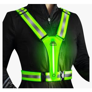 LED Reflective Vest Safety Gear, Light Up Vest for Night Walking Cycling, High Visibility Running Vest with Reflective Strips