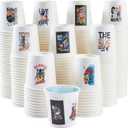 300 Pack 3 oz Disposable Paper Cups with 200 free DIY Stickers, Leakproof Small Mouthwash Cups for Home, Office, Restaurant - Affordable Bulk Bathroom Cups (White)