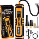 Cordless Tire Inflator for Car with 3 Light Modes and Automotive Power Cords, Electric Air Pump(Type-C) (150PSI)(6000mah Battery), Digital Air Compressor for Motorcycle, Bike, Truck and Ball