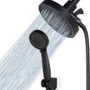 Rain Shower Head with Handheld, High Pressure Rainfall Showerhead and 3 Settings Hand held Spray Combo with Detachable Hose (Black)