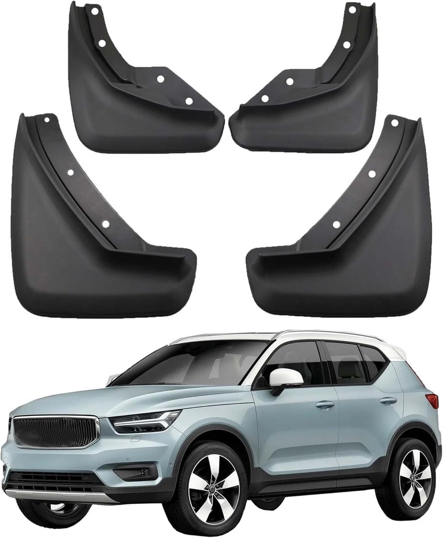Mud Flaps Compatible with 2025 Volvo XC40 Accessories 2019-2024 Splash Guards All Weather Fender Guard Mudguards Sediment Protection No Need to Drill Holes