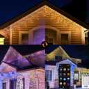 LED Icicle Lights for Outdoor Christmas Decorations,49Ft 600 LEDs Color Changing Christmas Fairy Light,APP & Remote Control,17 Lighting Modes,Plug in RGB hanging Curtain Lights for Xmas Party