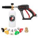 Tool Daily Short Pressure Washer  with Foam Cannon, 1/4 Inch Quick Connector, with 5 Pressure Washer Nozzle Tips, 1 Liter