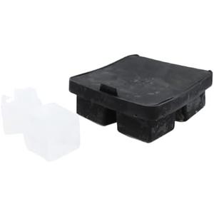 TableCraft BSCT2 Ice Cube Tray, Silicone Mold with Lid, Makes (4) 1-3/4" Cubes, Suitable in Oven, Washable with Dishwasher, Stackable, Black, 6 Each per Case