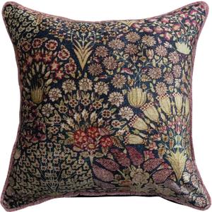 Creative Co-Op, Multicolor Botanical Print Eyelash Fringe Cotton Velvet Square Pillow, Finish, 20 inches x 20 inches x 1.5 inches