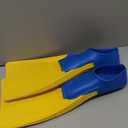 Sporti Adult-Kids Swim Fins for Pool Lap Swimming - Long Floating Fins for Swimming & Snorkeling - Swim Flippers for Training, Youth 4-5 / W 6, Yellow-Blue