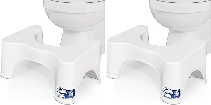 Squatty Potty The Original Bathroom Toilet Stool Height, White, 9 Inch (Pack of 2)