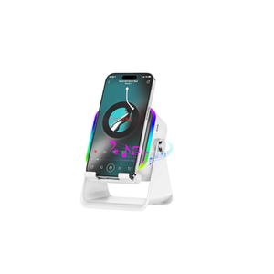 MILOUZE wireless induction speaker 5 in 1 Bluetooth speaker with Phone Stand White