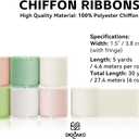 6-Color Silk Ribbon Set - 1.5" x30Yds Assorted Pastels | Fray-Resistant Chiffon for Baby Shower Favors, Wedding Decor, Small Business Craft Kits & DIY Gifts