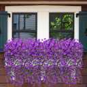 Artificial Flowers for Outdoors, Fake Hanging Flowers for Decoration, UV Resistant Artificial Outdoor Plants, 2 Pcs Artificial Petunias for Outdoors Garden Patio Porch Yard Decoration, Purple