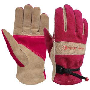 Women's Cotton Lined Leather Work Gardening Gloves, Rose Trimming, TIG/MIG Welding, Construction, Farm, Ranch Flexible Cowhide Gloves. Comfortable, Durable, and Firm Grip (Small)