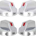 DG94-03500A/Z for NE63T8111SS/AA NE63T8311SS/AA NE63BG8315SSAA Samsung Electric Stove Knob Replacement, DG94-03500V DG94-03500W Knobs Compatible with Samung Electric Range Better Than OEM (Silver)