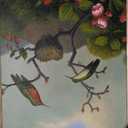 Art Oyster Martin Johnson Heade Ruby Throat of North America - 21" x 28" Premium Canvas Print with Gold Frame
