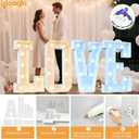 Pooqla 3FT Marquee Light Up Letters, Cool White and Warm White LED Big Mosaic Marquee Letters 3 Feet, Giant Letter Sign for Balloons Birthday Anniversary Wedding Party Decoration, Letter U