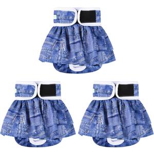 wegreeco Dog Diapers Female (3 Pack), Highly Absorbent Puppy Doggie Dog Diapers for Female Dogs Period, Washable Doggy in Heat, Small Medium Large Size (Classic Jeans, Medium)