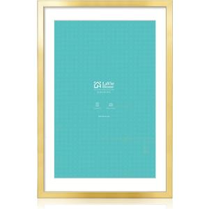 LaVie Home 24x36 Picture Frame Gold Poster Frame,Display Pictures 20x30 with Mat or 24x36 Without Mat, Stable and Sturdy Frame and Polished Plexiglass, Horizontal and Vertical Format of The Walls