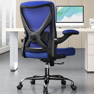 Ergonomic Office Chair - X-Shaped Computer Desk Chair Comfy, Gaming Chair, Office Chair with Lumbar Support, Mesh Office Chairs, Desk Chair for Long Hours(Black Blue)