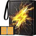 for 9 Pocket Card Binder for 900 Cards - Large Capacity Trading Card Collection Album Folder with Zipper for Women Teens Girls Golden Design for Sports Cards Game Cards