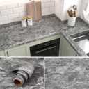 burgeliy Grey Marble Vinyl Wrap Protector Auto Modification Wallpaper 15.8"x196" Classic Style, Waterproof, Heat-Resistant,3D Thickened Peel and Stick, Countertops, Cabinets, Self Adhesive Tint Film