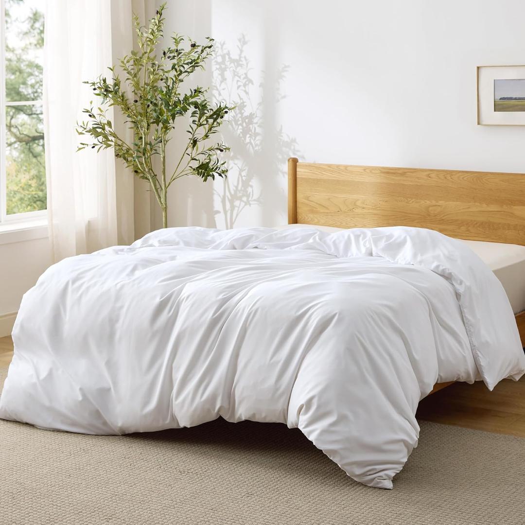 Bedsure Duvet Cover Oversized King Size - Only Includes 1 Duvet Cover (120"x98"), Hotel Luxury Soft Double Brushed All Season Bedding, Zipper Closure, White (No Comforter, No Pillow Shams)