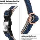 WhoseID Dog Collar with Waterproof AirTag Holder & Anti-Lost QR Code, Cute Bling Warpping Adjustable Width for Small Medium Large Pet (Blue, S)