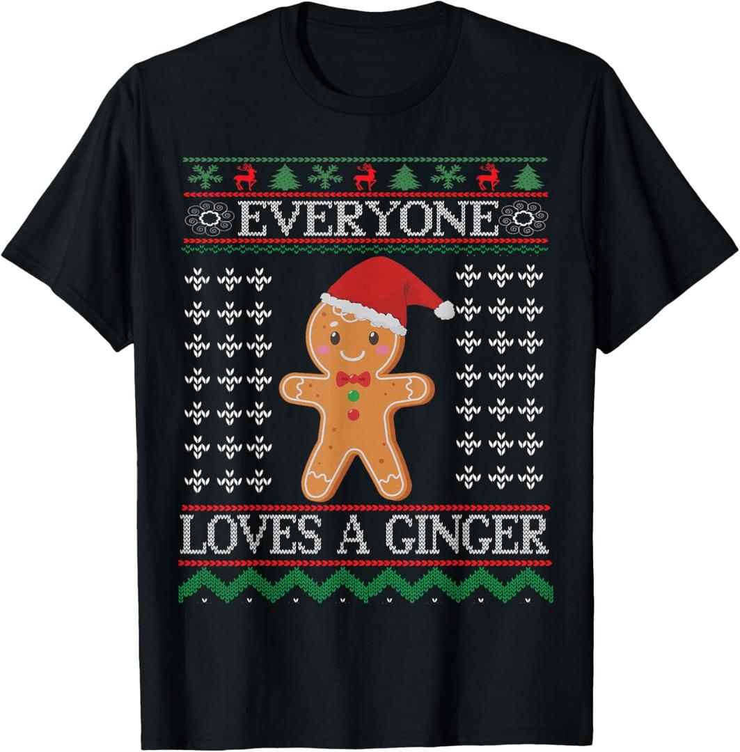 Everyone Loves A Ginger - Fun Outfit For Christmas, Costume T-Shirt Men's Small, Black
