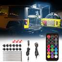 BooYu RGBW Rear Glass Lift Gate Dome Led Light Bar RF Wireless Remote Tailgate Camping Lights Rear Cargo Liftgate Interior Overhead Light Compatible with Jeep Wrangler YJ TJ JK JKU JL JLU 2/4-Door