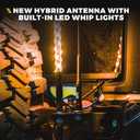Xprite 4FT CB Radio Antenna with Spiral Amber LED Whip Light, Safety Flexible Antenna Lighted Whips w/Rocker Switch Compatible with Offroad ATV UTV 4X4 Polaris RZR Can-am Buggy Trucks Jeep