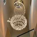 D24'' x H78'' Crystal Chandelier for Entryway High Ceiling Chandeliers Glam Chandelier Modern Large Raindrop Chandeliers LED Dimmable Light Fixtures for Staircaes Foyer Living Room Gold