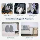 C CUSHION LAB Extra Dense Lumbar Pillow - Patented Ergonomic Multi-Region Firm Back Support for Lower Back Pain Relief - Lumbar Support Cushion with Strap for Office Chair, Car, Sofa, Plane - Grey