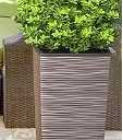 Heavy Duty Tall Planters for Outdoor Plants, Indoor Grande Plant Pots, Boxes, Trees, Flower Pots, 2-Piece Set, 3.4 Gallon, Modern Design, Built-in Drainage, Front Porch Decor,  Mocha