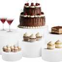 6Pack White Buffet Risers and Stands, Acrylic Food Risers for Buffet Table, Nesting Display Stand Shelf for Party Catering & Dessert, White Risers for Display for Food, Jewelry & Collectibles (5''6''7''8''9''10'')