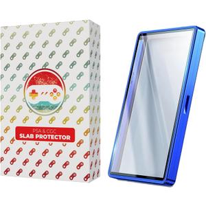 PSA & CGC Slab Protector Display Case, Metallic Magnet Closures, High Gloss Finish, Stackable, Fits PSA & CGC Graded Cards w/ Ray Protection (Blue)