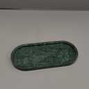 100% Real Natural Marble Tray for Bathroom, Luxury Indian Green Stone Vanity Tray, Decorative Oval Trays for Countertop Storage Organizer, Dresser, Kitchen, Home Decor, 11.8" x 6", Green