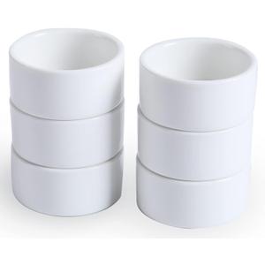 1 oz Mini Porcelain Ramekins Set of 6, Small Ceramics Souffle Dish, Exactly Designed for Dipping Sauce, Ketchup, Salsa and Jams, 30ml White